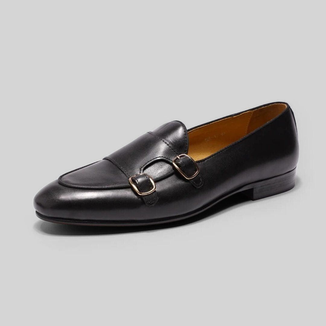 Mocasines de Cuero Vintage para Hombre – Monk Strap y Suela Cómoda