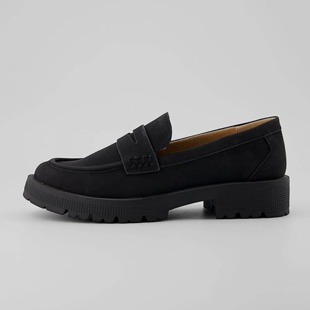 Mocasines Penny de Ante para Mujer – Tacón Bajo y Punta Redonda