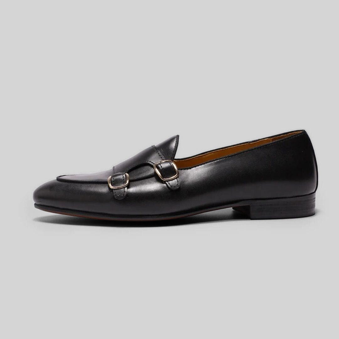 Mocasines de Cuero Vintage para Hombre – Monk Strap y Suela Cómoda