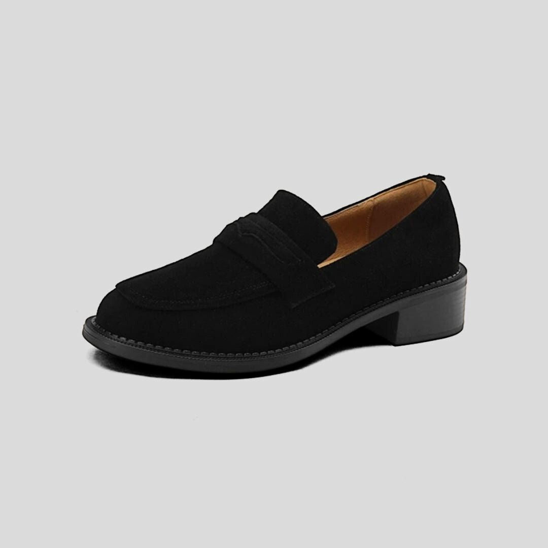 Mocasines Penny de Ante para Mujer – Tacón Bajo y Punta Redonda